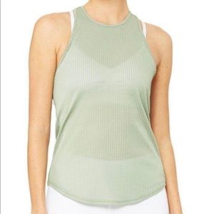 ALO Yoga Sage Green Ribbed Tank Top